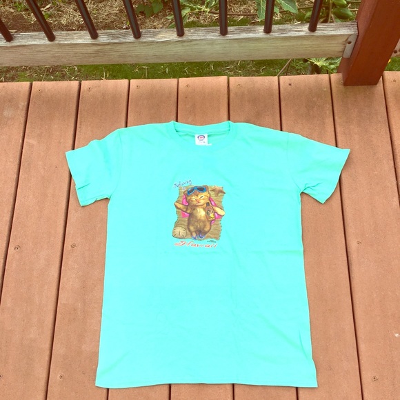 ❤️🌺Hawaii Kitty Tee & vintage bear - Picture 3 of 12